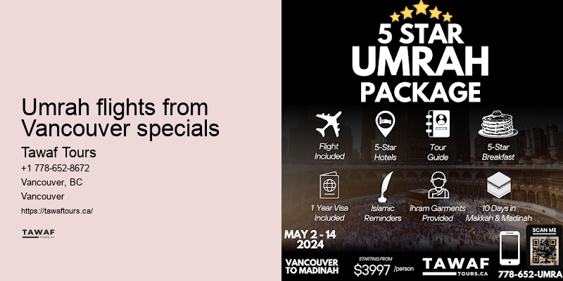 Umrah flights Vancouver specials to Mecca