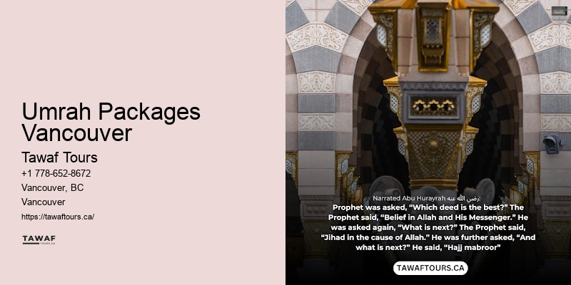 Vancouver Umrah travel packages specials to Mecca